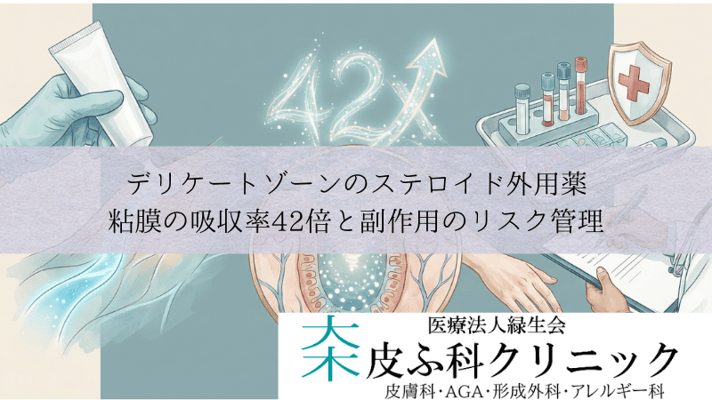 デリケートゾーンのステロイド外用薬|粘膜の吸収率42倍と副作用のリスク管理