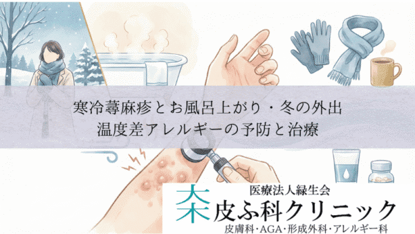 寒冷蕁麻疹とお風呂上がり・冬の外出｜温度差アレルギーの予防と治療
