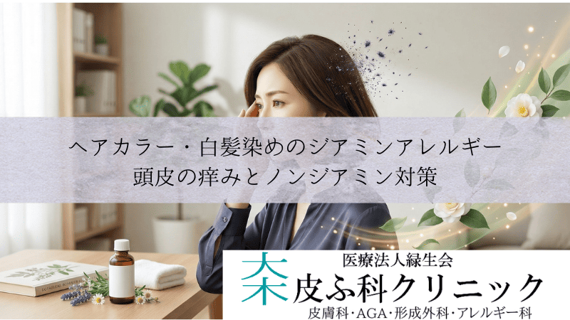 ヘアカラー・白髪染めのジアミンアレルギー|頭皮の痒みとノンジアミン対策