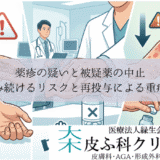 薬疹の疑いと被疑薬の中止｜飲み続けるリスクと再投与による重症化