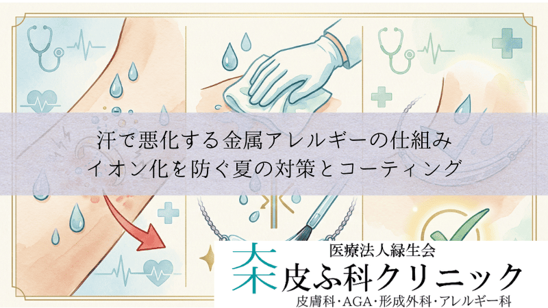 汗で悪化する金属アレルギーの仕組み|イオン化を防ぐ夏の対策とコーティング
