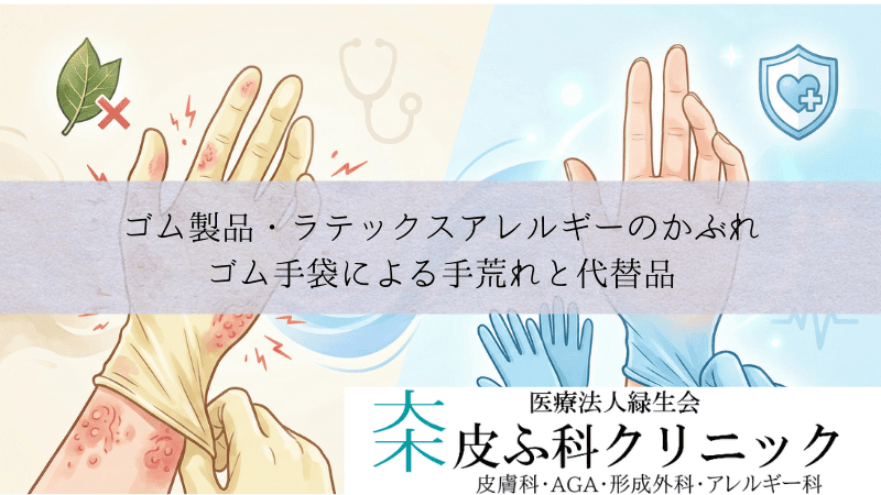 ゴム製品・ラテックスアレルギーのかぶれ|ゴム手袋による手荒れと代替品