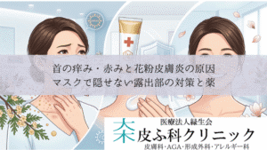 首の痒み・赤みと花粉皮膚炎の原因|マスクで隠せない露出部の対策と薬