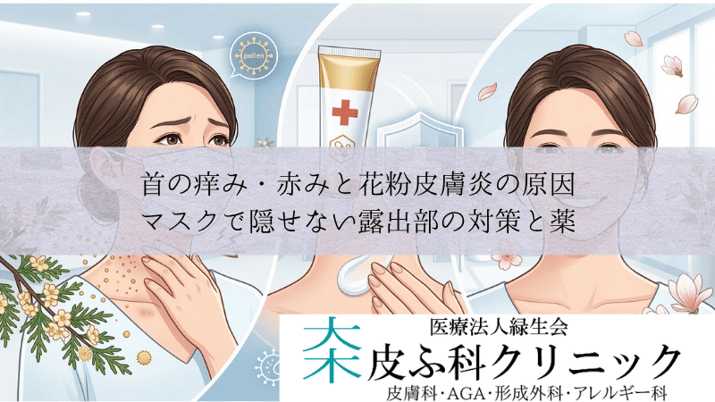 首の痒み・赤みと花粉皮膚炎の原因｜マスクで隠せない露出部の対策と薬