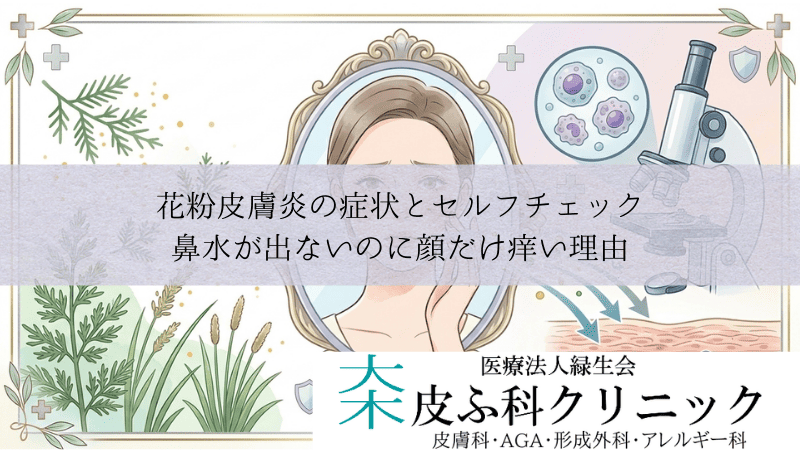花粉皮膚炎の症状とセルフチェック｜鼻水が出ないのに顔だけ痒い理由