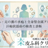 手のひら・足の裏の水疱と全身型金属アレルギー｜汗疱状湿疹の検査と診断