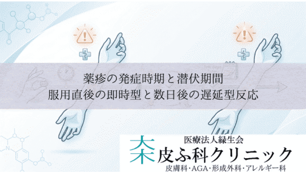 薬疹の発症時期と潜伏期間｜服用直後の即時型と数日後の遅延型反応
