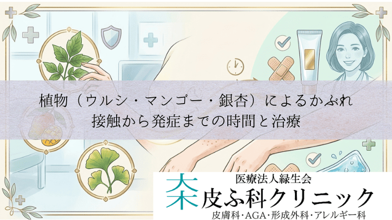 植物（ウルシ・マンゴー・銀杏）によるかぶれ｜接触から発症までの時間と治療