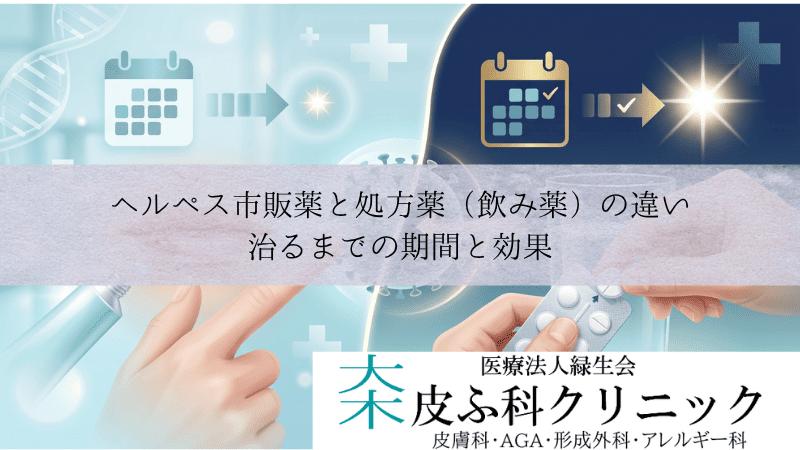 ヘルペス市販薬（軟膏）と処方薬（飲み薬）の違い｜治るまでの期間と効果
