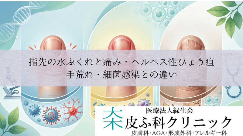 指先の水ぶくれと痛み・ヘルペス性ひょう疽｜手荒れ・細菌感染との違い