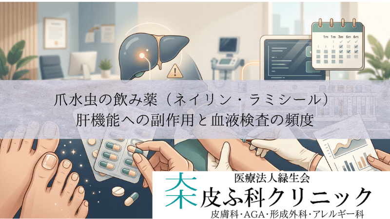 爪水虫の飲み薬（ネイリン・ラミシール）｜肝機能への副作用と血液検査の頻度