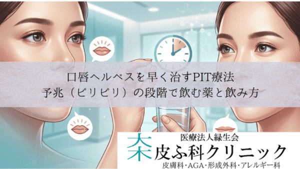 口唇ヘルペスを早く治すPIT療法｜予兆（ピリピリ）の段階で飲む薬と飲み方