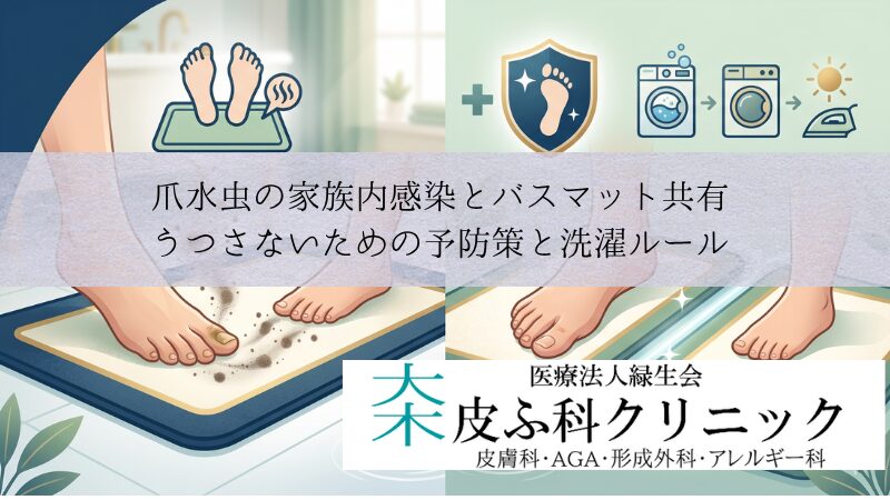 爪水虫の家族内感染とバスマット共有｜うつさないための予防策と洗濯ルール
