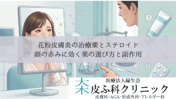 花粉皮膚炎の治療薬とステロイド｜顔の赤みに効く薬の選び方と副作用