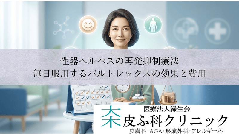 性器ヘルペスの再発抑制療法｜毎日服用するバルトレックスの効果と費用
