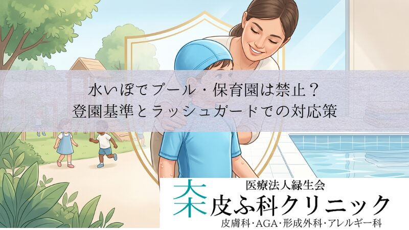 水いぼでプール・保育園は禁止?|登園基準とラッシュガードでの対応策