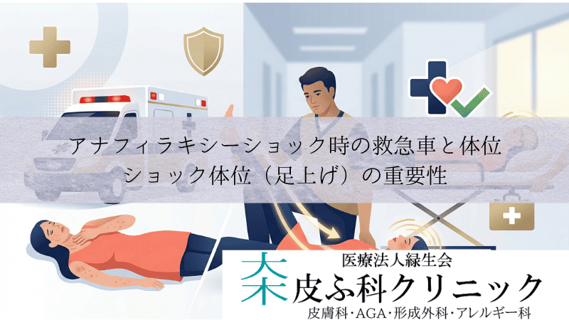 アナフィラキシーショック時の救急車と体位｜ショック体位（足上げ）の重要性