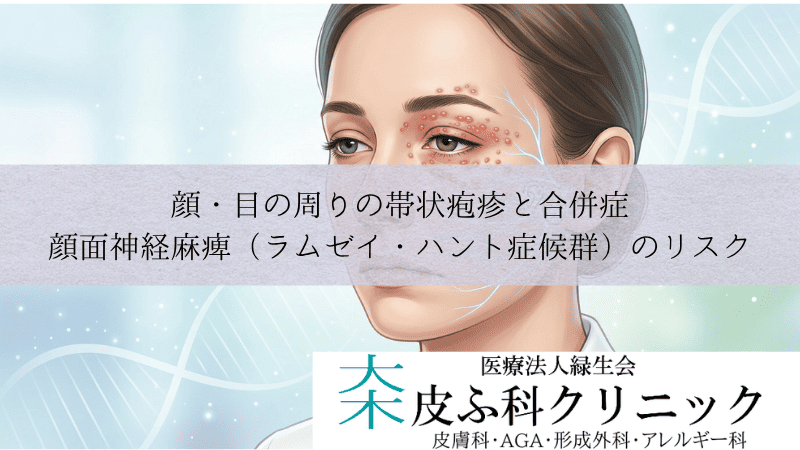 顔・目の周りの帯状疱疹と合併症｜顔面神経麻痺（ラムゼイ・ハント症候群）のリスク
