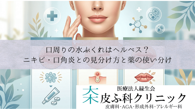 口周りの水ぶくれはヘルペス？｜ニキビ・口角炎との見分け方と薬の使い分け
