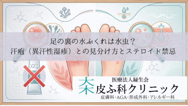 足の裏の水ぶくれは水虫？｜汗疱（異汗性湿疹）との見分け方とステロイド禁忌