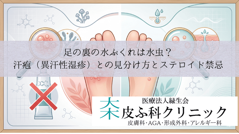 足の裏の水ぶくれは水虫？｜汗疱（異汗性湿疹）との見分け方とステロイド禁忌