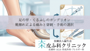 足の甲・くるぶしのガングリオン｜靴擦れによる痛みと穿刺・手術の選択