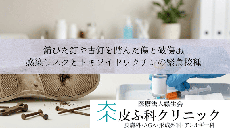 錆びた釘や古釘を踏んだ傷と破傷風｜感染リスクとトキソイドワクチンの緊急接種