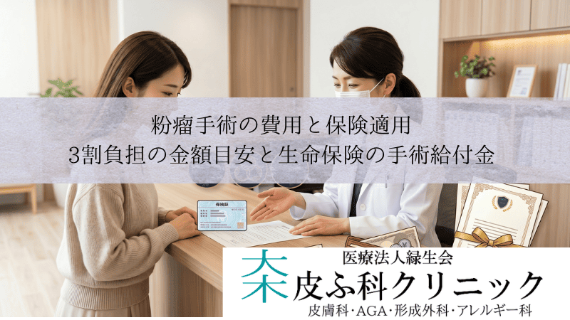 粉瘤手術の費用と保険適用｜3割負担の金額目安と生命保険の手術給付金