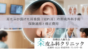 耳たぶが裂けた耳垂裂(切れ耳)の形成外科手術|保険適用と修正費用