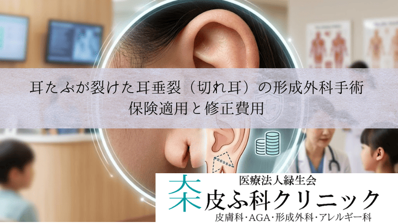 耳たぶが裂けた耳垂裂(切れ耳)の形成外科手術|保険適用と修正費用