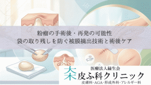 粉瘤の手術後・再発の可能性｜袋の取り残しを防ぐ被膜摘出技術と術後ケア