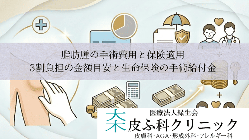 脂肪腫の手術費用と保険適用｜3割負担の金額目安と生命保険の手術給付金