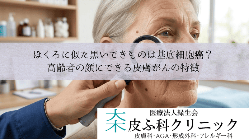 ほくろに似た黒いできものは基底細胞癌？｜高齢者の顔にできる皮膚がんの特徴