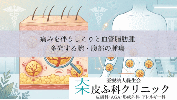痛みを伴うしこりと血管脂肪腫（アンギオリポーマ）｜多発する腕・腹部の腫瘍