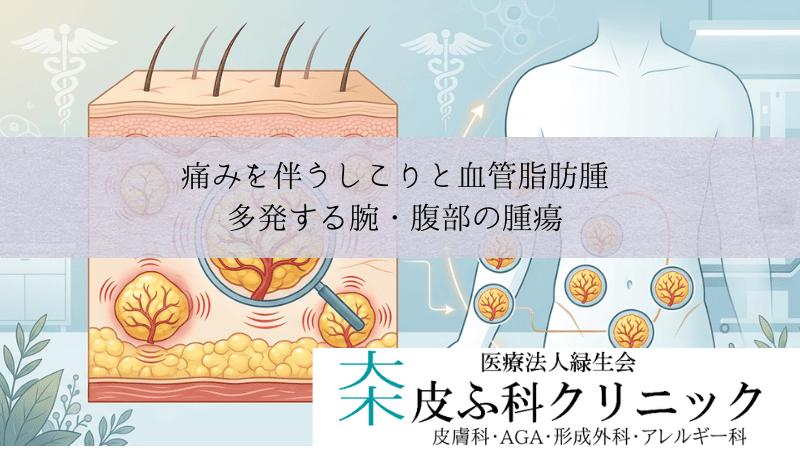 痛みを伴うしこりと血管脂肪腫（アンギオリポーマ）｜多発する腕・腹部の腫瘍