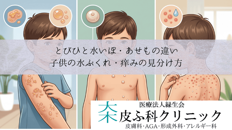 とびひと水いぼ・あせもの違い｜子供の水ぶくれ・痒みの見分け方
