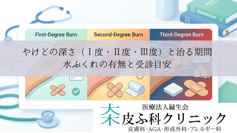 やけどの深さ(Ⅰ度・Ⅱ度・Ⅲ度)と治る期間|水ぶくれの有無と受診目安