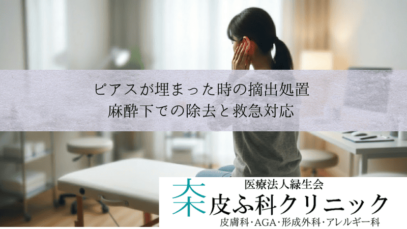 ピアスが埋まった・キャッチが取れない時の摘出処置|麻酔下での除去と救急対応