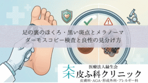 足の裏のほくろ・黒い斑点とメラノーマ｜ダーモスコピー検査と良性の見分け方