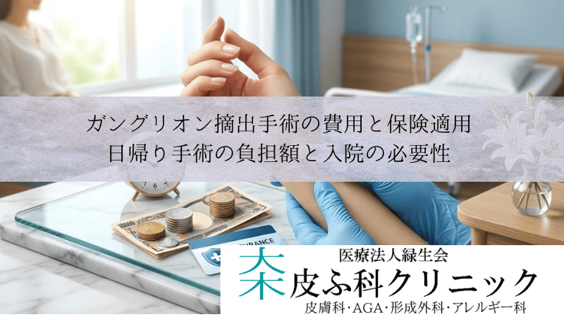 ガングリオン摘出手術の費用と保険適用|日帰り手術の負担額と入院の必要性
