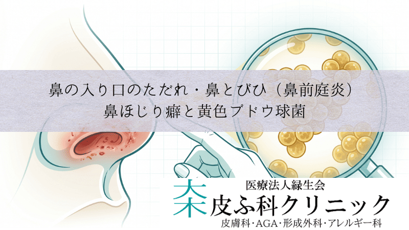 鼻の入り口のただれ・鼻とびひ(鼻前庭炎)|鼻ほじり癖と黄色ブドウ球菌