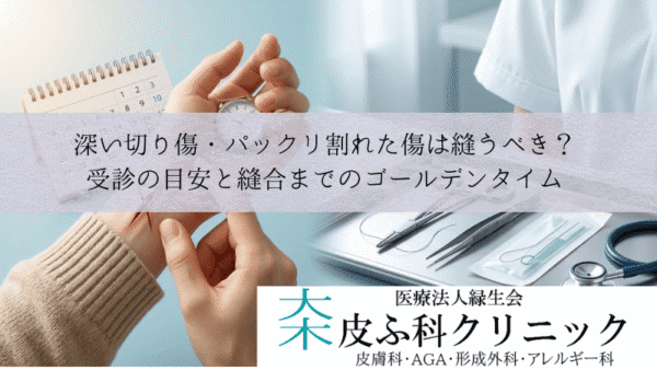 深い切り傷・パックリ割れた傷は縫うべき？｜受診の目安と縫合までのゴールデンタイム