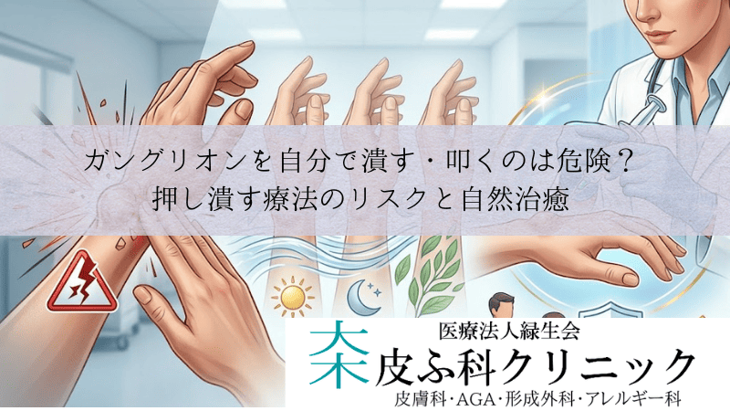 ガングリオンを自分で潰す・叩くのは危険？｜押し潰す療法のリスクと自然治癒