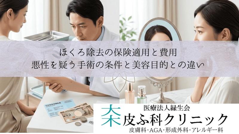 ほくろ除去の保険適用と費用|悪性を疑う手術の条件と美容目的との違い