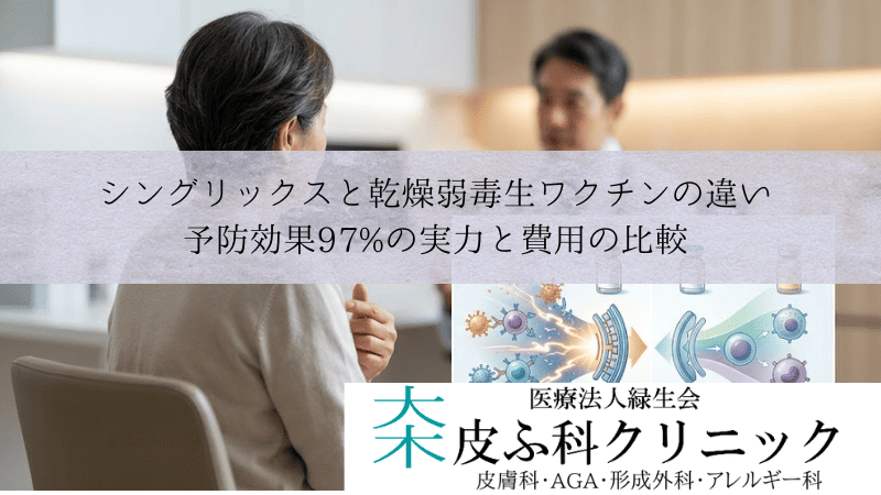 シングリックスと乾燥弱毒生ワクチンの違い｜予防効果97%の実力と費用の比較