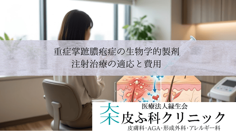 重症掌蹠膿疱症の生物学的製剤（トレムフィア等）｜注射治療の適応と費用