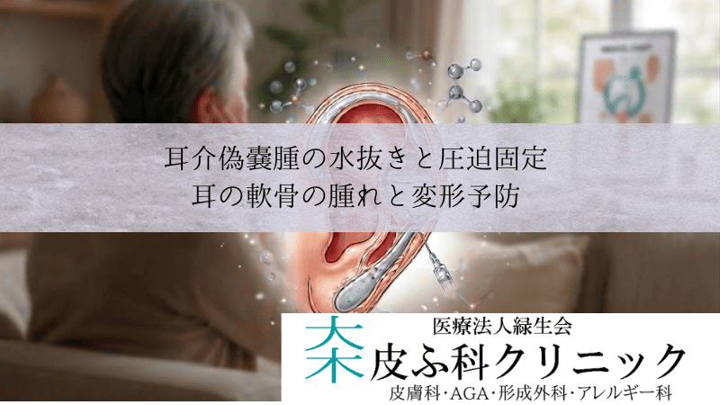 耳介偽嚢腫（じかいぎのうしゅ）の水抜きと圧迫固定｜耳の軟骨の腫れと変形予防