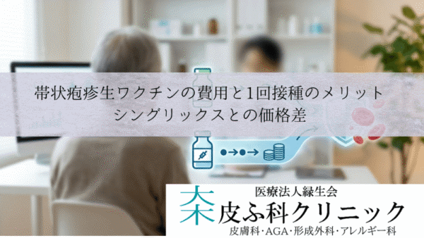 帯状疱疹生ワクチンの費用と1回接種のメリット｜シングリックスとの価格差