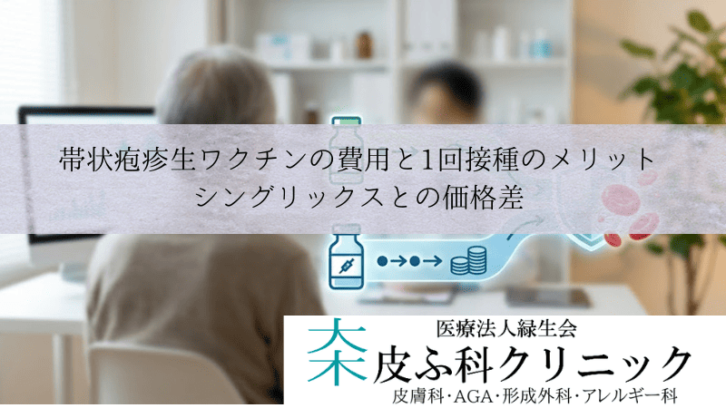 帯状疱疹生ワクチンの費用と1回接種のメリット|シングリックスとの価格差