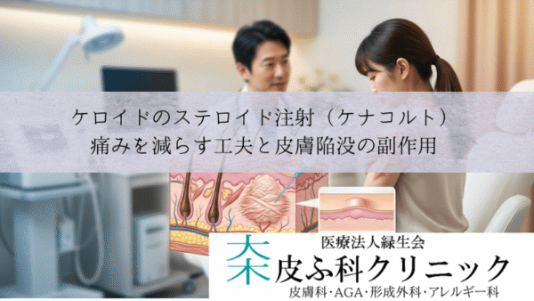 ケロイドのステロイド注射（ケナコルト）｜痛みを減らす工夫と皮膚陥没の副作用